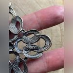 Vintage 70s Sarah Coventry silver metal scroll cross necklace Photo 4