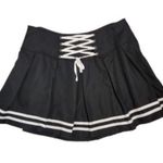 Hot Topic  Black Lace-Up Skater Skirt Black Medium New Photo 1