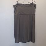Banana Republic  olive green satin strapless formal dress Photo 3