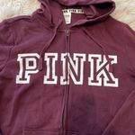 PINK - Victoria's Secret VS Pink Maroon Zip Up Hoodie Photo 1