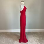 AQUA Women's Formal Dress Size 10 Red Beaded Halter Backless Long Gown Photo 3