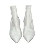 CELINE  Paris Women's White Leather Ankle Heel Boots Size 5.5 (36) Pointed Toe Photo 1