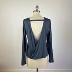 Onzie  Slate Grey Open Back Long Sleeve Top Photo 4