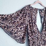 AFRM X Revolve Zelda Leopard Print Slit Dress Black Size L Photo 5