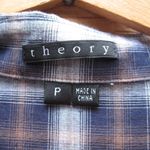 Theory  Featherweight Cotton Plaid Top Photo 5