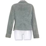 Live a Little  Vintage Y2K Blue Leather Jacket Women’s Size S Button Front Photo 4