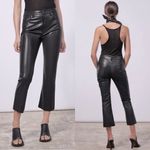ZARA  Faux Leather CROPPED Pants Jeans BLACK Size EU 36/4 NEW Photo 1