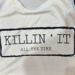 Women’s White Fresh Tops Medium killing it tank top Collar style Photo 2