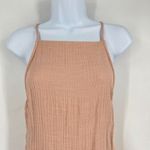 ZARA NWT Women's Gauzy Tie Waist Jumpsuit Pink Rose Small Minimalist Textured Photo 4