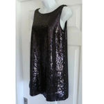 Free People black sequin mini dress low back size 4 slightly oversized Photo 10