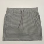 Athleta  Skort Shorts Midtown Athletic Exercise Golf Striped Pockets Grey White Photo 1