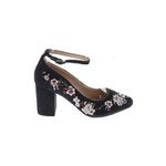 White House | Black Market ✨HP✨White House Navy Market Floral Embroidered Suede Chunky Ankle Sz 8 Heels✨ Photo 2