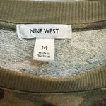 Nine West Camouflage Camo Print Ruffle Pullover Sweater Sweatshirt Size M Medium Photo 6