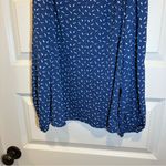 Crescent  Blue/White Print V Neck Strappy Cold Shoulder Blouse size S Photo 3