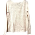 Loft Chevron Sweater Long Sleeve Pullover Round Neck Palace Ivory Size Small Photo 2