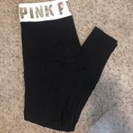 Victoria's Secret VS Pink Black Sequin Crop Leggings Photo 0