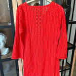 Antonio Melani Crochet coverup dress  lace vneck long sleeve embroidered eyelet Photo 4