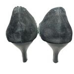 Y2K Black‎ Leather Kitten Heels Sz 9W Pointed Toe Lace Photo 4