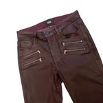Paige High Rise Edgemont in Black Cherry Silk Coated Jean, Sz 29 Photo 9