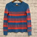Women’s Mossimo blue and pink horizontal striped lightweight sweater, Small Photo 0