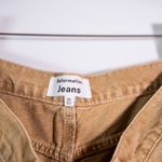 Reformation Tazz Cotton Straight Line High Slit Denim Jean Maxi Skirt Beige 30  Photo 1