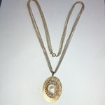 Andre Bouchard Gold Tone Filigree Watch Pendant Multi Strand Chain Necklace Photo 3