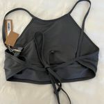 SKIMS NWT  High Neck Swim Top Gunmetal Grey Large Photo 6