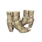 Sam Edelman Sam Edelman Size 6.5 Hilty Black Beige Snakeskin Leather Ankle Boots Mob Wife Photo 4