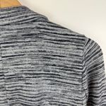 Skies Are Blue  Striped Knit Blazer Small Grey Jacket Floral Lined Stretch Office Photo 1