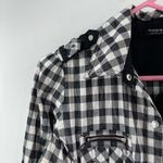 COOGI Shirt Dress Size Large Buffalo Check Plaid W&B Silver Logo Zippers Checked Photo 8