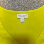 Bisou Bisou Yellow Green Cold Shoulder Blouse Photo 1