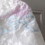 Radcliffe vintage coquette nightgown nightie lingerie bow lace in white/ivory and blue size large. Photo 6