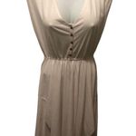 Free People FP Beach Cream V Neck Soft Tee Dress Swim Cover M Asymmetrical Hem Lightweight Photo 0