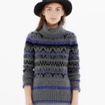 Madewell Ice Blue Fair isle Turtleneck Sweater Photo 1