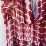 NWT Bluivy Womens small rust red bamboo tie dye plunge short sleeve maxi dress Photo 8
