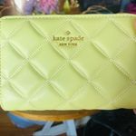 Kate Spade Quilted Leather Wallet • Pastel Green Zip & Snap Bifold • NWT Photo 5