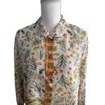 Sigrid Olsen  Collection 100% Silk Tropical Button Down Lightweight Blouse Sz 1X Photo 3