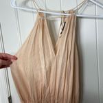 Lulus NWOT women’s peachy orange gray cream flowy halter tied maxi dress XS Photo 3