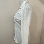 Akris Punto  Cotton Stretch Cream Button Down Shirt Mesh Detail Sleeves S Photo 1
