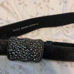 Genuine leather belt black size M women western Rodeo Cowgirl bling country Photo 0