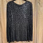 Apt. 9  Black Gold Metallic Cheetah Print Long Sleeve Rayon Stretchy Top XL NWT Photo 1