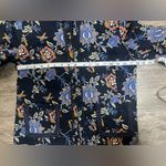 Loft women’s blue Navy Floral print blazer size 6 ,97% cotton long sleeve Photo 10