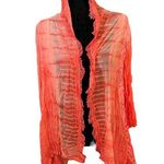 Anis. A Pink Orange Lace Eyelet Waterfall Kimono Cardigan Size Large Photo 0