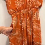 Sienna Sky  Orange Floral Midi Dress with pockets Photo 2