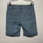 CAbi Jeans Denim Blue Mini Pinstripe Cuffed Bermuda Jean Shorts Size 6 Photo 2