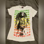 Zion Rootswear Bob Marley Graphic Tee - White with Multicolor Design Photo 0