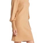 French Connection Dress Babysoft Balloon Sleeve Sweater Dress in Camel Sz L NWT Photo 2