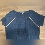 Navy Cable Knit Short Sleeve Dress Blue Size 3X Photo 4