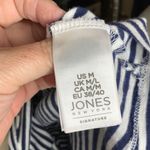 Jones New York Jones of New York Black & White Striped Knit Tie Cowl Neck Drop Shoulder Top M Photo 9