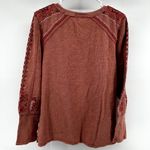 Sundance Snowflurries Thermal Floral Embroidered Crew Neck Knit Coral Medium Orange Photo 4